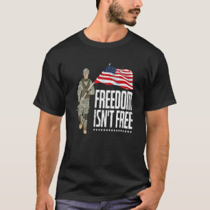 Usa Flag Freedom Patriotic Soldier American Memori T-Shirt