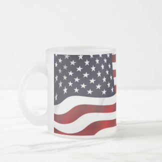 USA flag Frosted Glass Coffee Mug