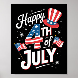Usa Flag Funny Happy 4th Of July Outfits For Women Poster