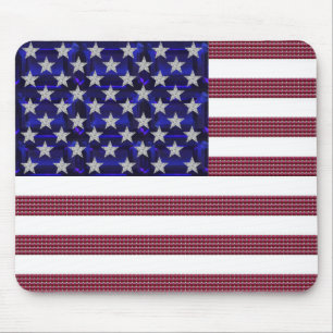 USA Flag Gemstone Art Mouse Mat