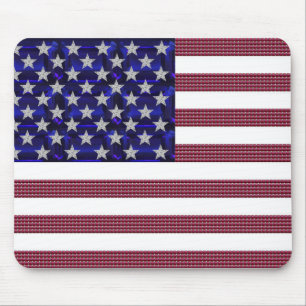 USA Flag Gemstone Art Mouse Mat