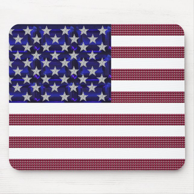 USA Flag Gemstone Art Mouse Mat (Front)
