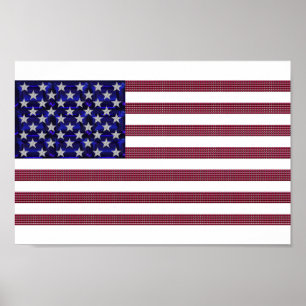 USA Flag Gemstone Art Poster