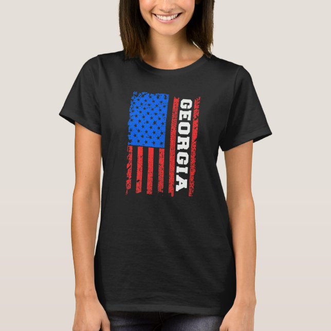 Usa Flag Georgia T-Shirt (Front)