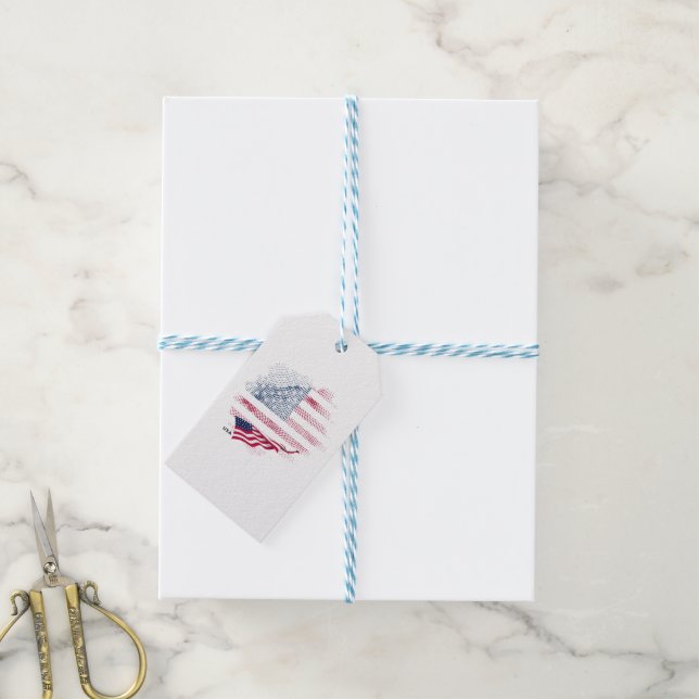 USA flag Gift Tags (With Twine)