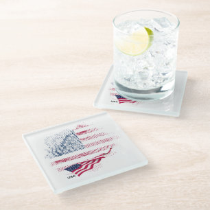 USA flag Glass Coaster