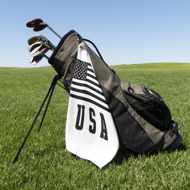 USA Flag  Golf Towel (Green)