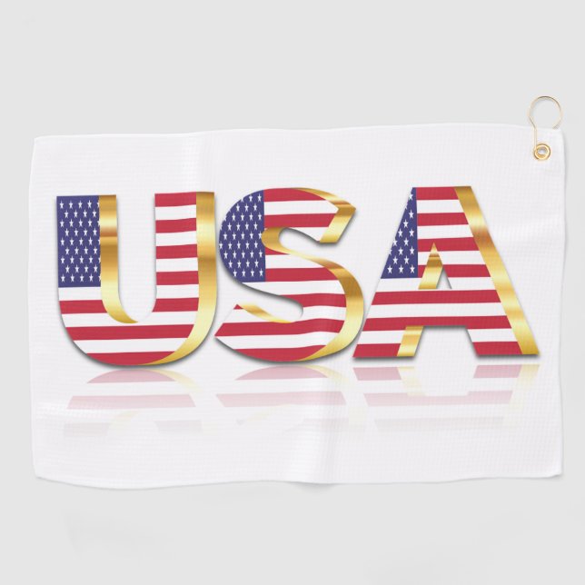 USA Flag Golf Towel (Horizontal)