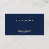 USA Flag | Gradation Concave Gold | Dark Blue Business Card (Back)