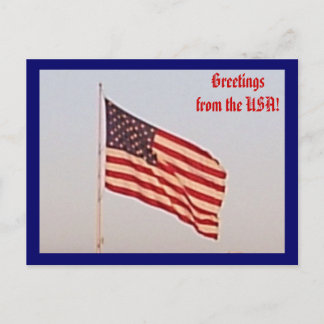 USA Flag Greetings Postcard