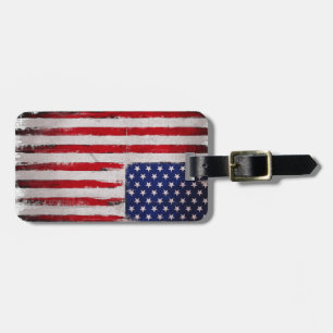USA flag Grunge Luggage Tag
