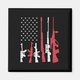Usa Flag Guns Funny American Pride 4th Of July Pat Magnet