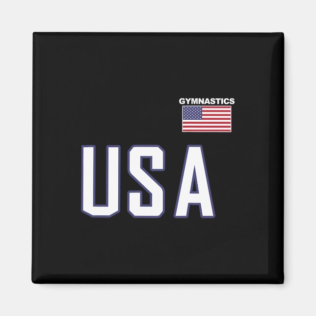 Usa Flag Gymnastics Team Cool Gym Equipment Men Wo Magnet (Front)