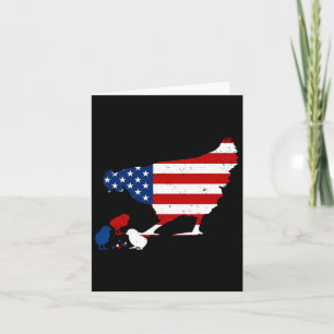 Usa Flag Happy 4th Of July Patriotic Farmer Card