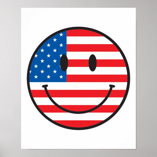 USA Flag Happy Face Poster (Front)