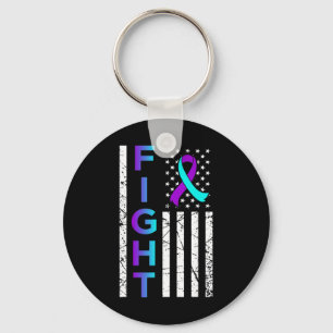 Usa Flag Happy Suicide Awareness Support Graphic  Key Ring
