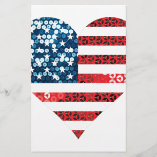 usa flag heart