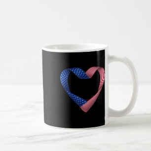 Usa Flag Heart American Patriotic Armed Forces Coffee Mug