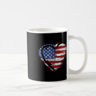 Usa Flag Heart American Patriotic Armed Forces Coffee Mug