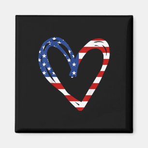 Usa Flag Heart American Patriotic Armed Forces Magnet