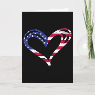 Usa Flag Heart American Patriotic Armed Forces Mem Card