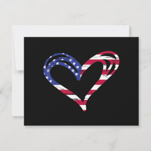 USA Flag Heart American Patriotic Armed Forces Mem Save The Date