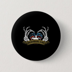 Usa Flag Heart American Patriotic Memorial Day 6 Cm Round Badge