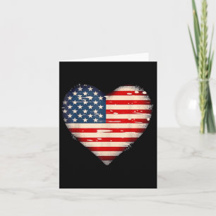 Usa Flag Heart American Patriotic Memorial Day Card