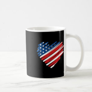 Usa Flag Heart American Patriotic Memorial Day  Coffee Mug