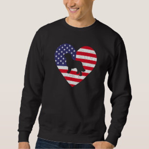Usa Flag Heart Bernese Mountain Dog 4th Of July Pa Sweatshirt