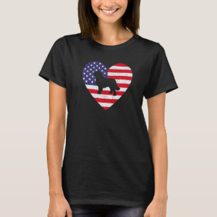 Usa Flag Heart Bernese Mountain Dog 4th Of July Pa T-Shirt