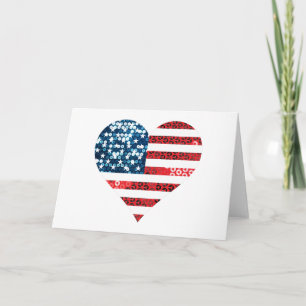 usa flag heart card