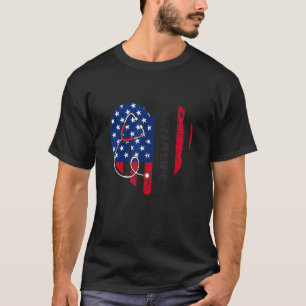 Usa Flag Heart Cna Life Stethoscope Patriotic 4th T-Shirt