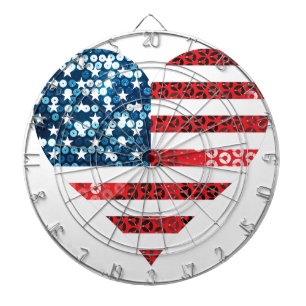 usa flag heart dartboard