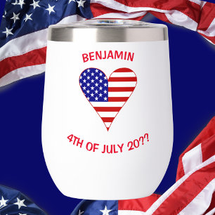 USA Flag Heart Funky Personalised