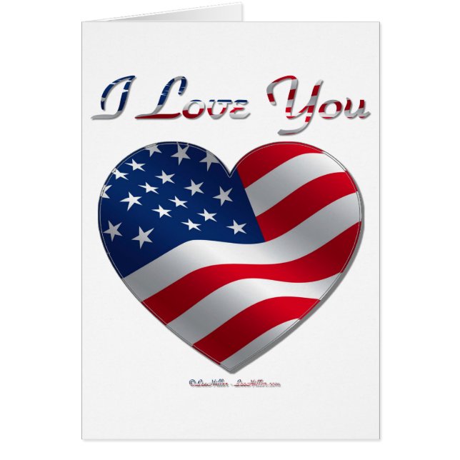 USA Flag Heart I Love You (Front)