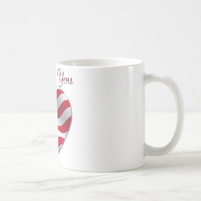 USA Flag Heart I Love You Coffee Mug (Right)