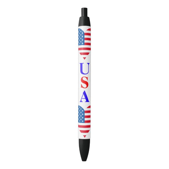 Usa Flag Heart Pen (Front Vertical)
