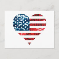 usa flag heart