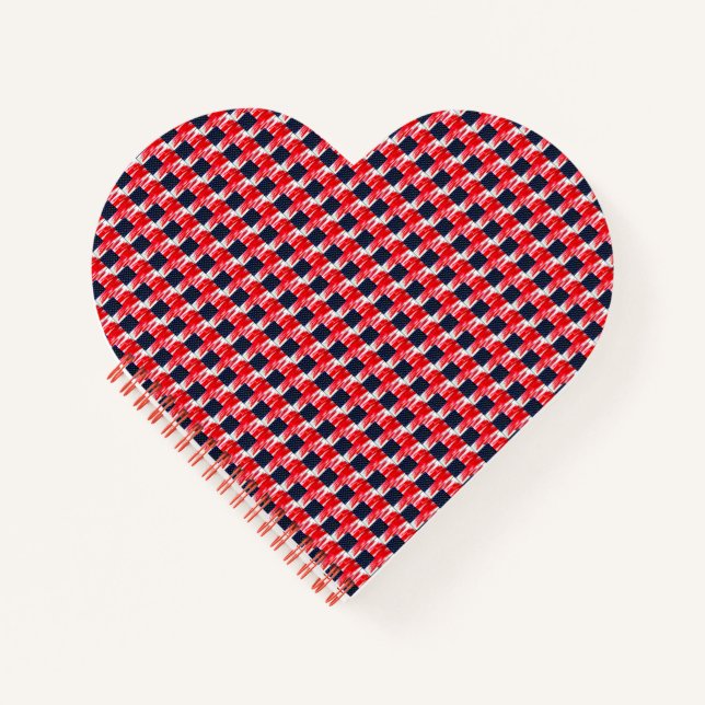 USA Flag Heart Shape Notebook (Front)