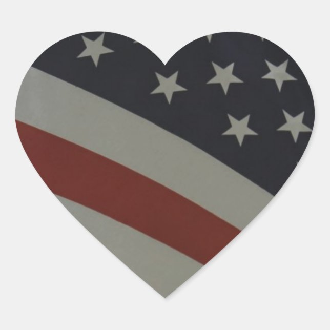 USA Flag Heart Sticker (Front)