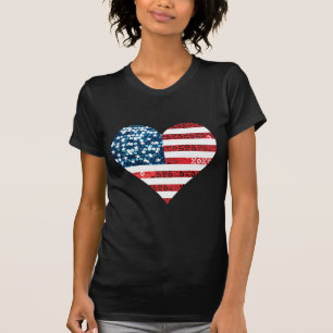 usa flag heart T-Shirt