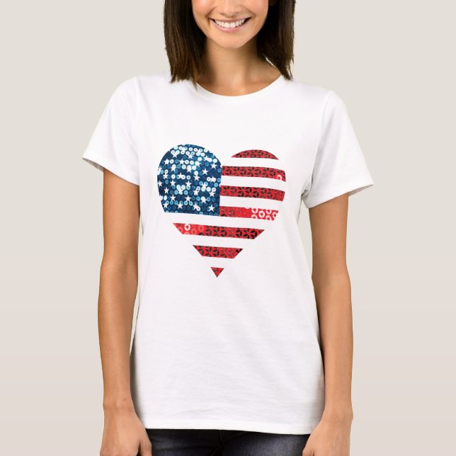 usa flag heart T-Shirt (Front)