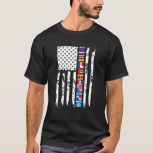 USA Flag Hispanic Heritage Month Latina Flag Count T-Shirt