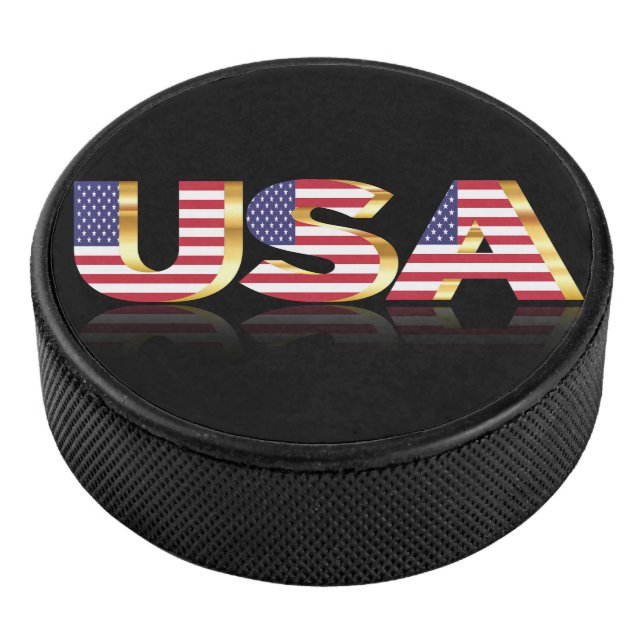 USA Flag Hockey Puck (3/4)