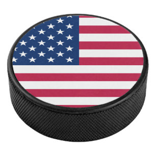 usa flag hockey puck