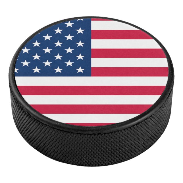 USA Flag Hockey Puck American Patriotic (3/4)