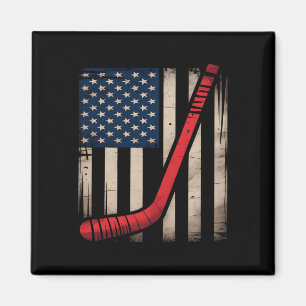 Usa Flag Hockey Stick  Magnet