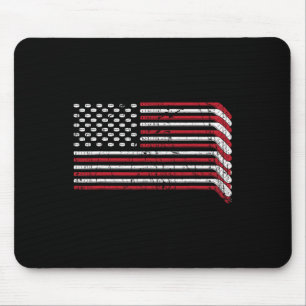 Usa Flag Hockey Sticks American Pride 4th Of July Mouse Mat