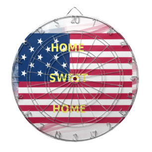 USA Flag "Home Sweet Home" Art Print Dartboard